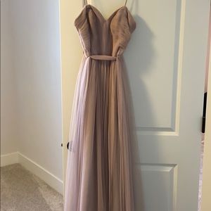 Tan bridesmaid dress
